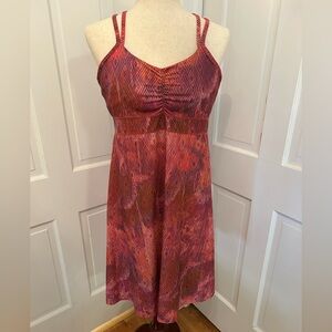MARMOT Taryn Athletic Dress Geometric Print Built In Bra Pink Purple Large
